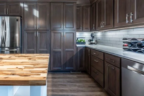 Kitchen with pantry cabinet deals